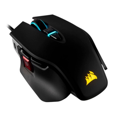 MOUSE ÓPTICO CORSAIR M65 RGB ELITE FPS GAMING, 18 000 DPI, USB, 9 BOTONES, NEGRO