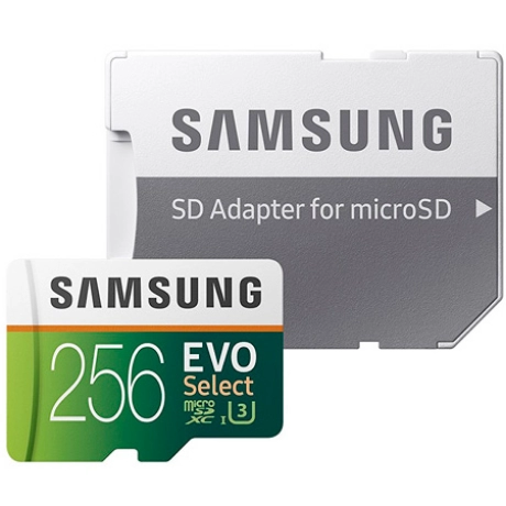 MEMORIA SAMSUNG MICROSDXC EVO, 256GB, UHS-I, GRADO 3, CLASE 10, CON ADAPTADOR SD.