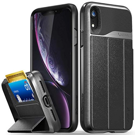 VENA - FUNDA TIPO CARTERA PARA IPHONE XR (CON FUNCIÓN ATRIL) GRIS
